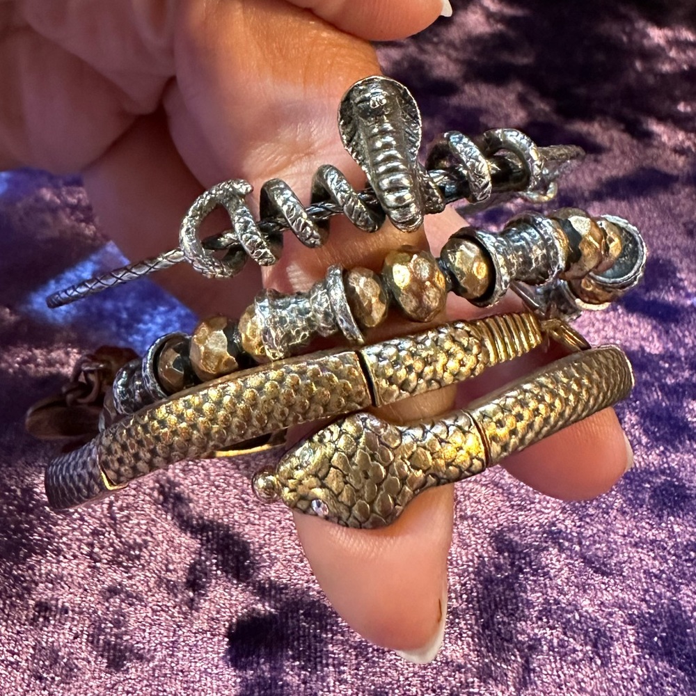 Alex & Ani Snake Cobra Serpent Bracelet Bundle of 3